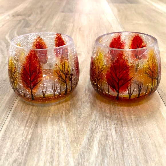 Crackle glass votive holders